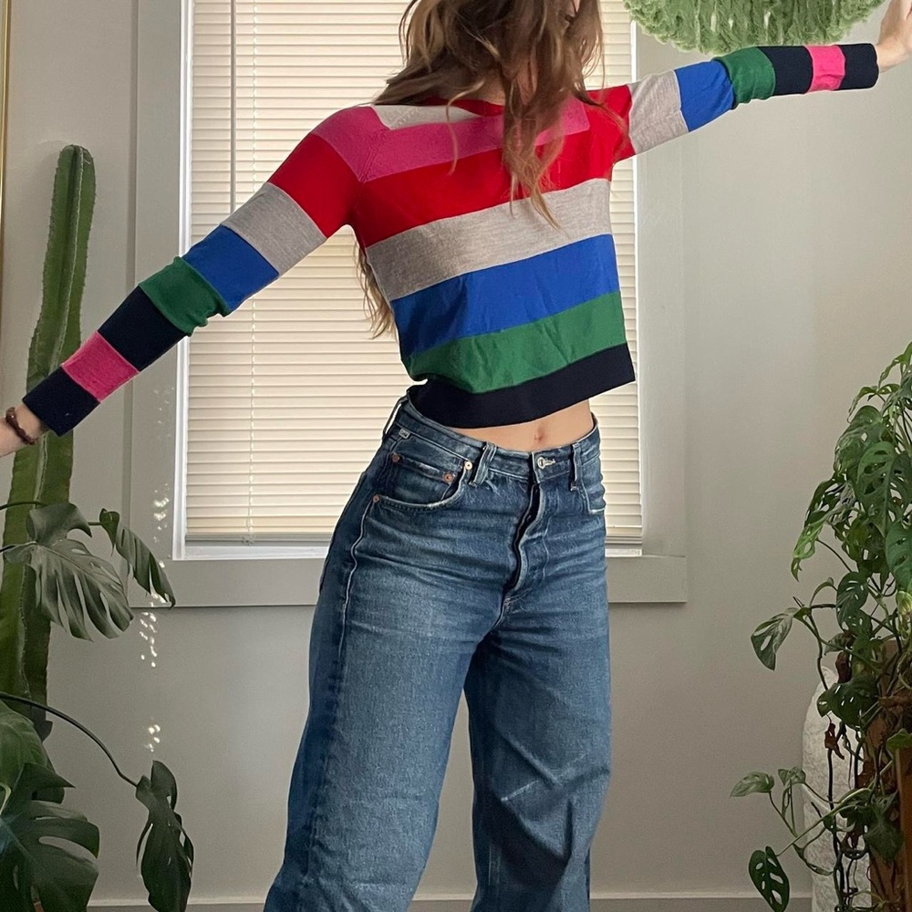 Rainbow striped colorful sweater